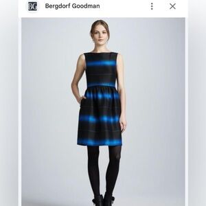 NWT Marc Jacobs Black and Royal Silk Dress SIZE 4